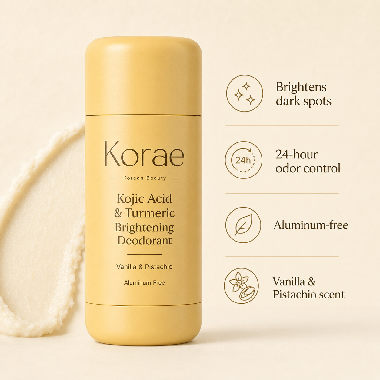 Brightening Deodorant with Kojic Acid + Turmeric